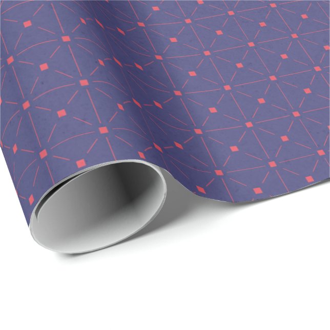 Lebhaftes Indigo mit auffallenden Scharlachakzente Geschenkpapier (Rolleneckpunkt)