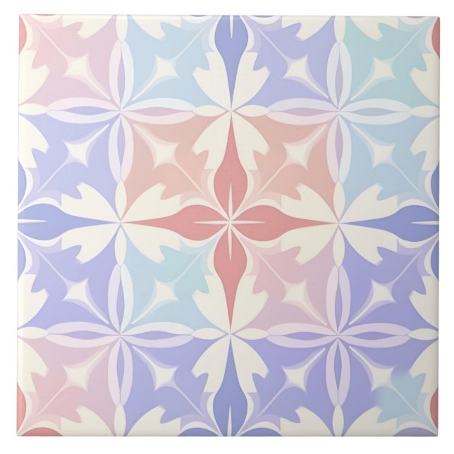 Lebhaftes indisches Art Geometric Muster Fliese (Vorderseite)