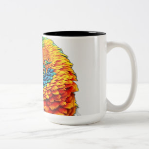 Lebhaftes Kaleidoskopisches Muster Zweifarbige Tasse