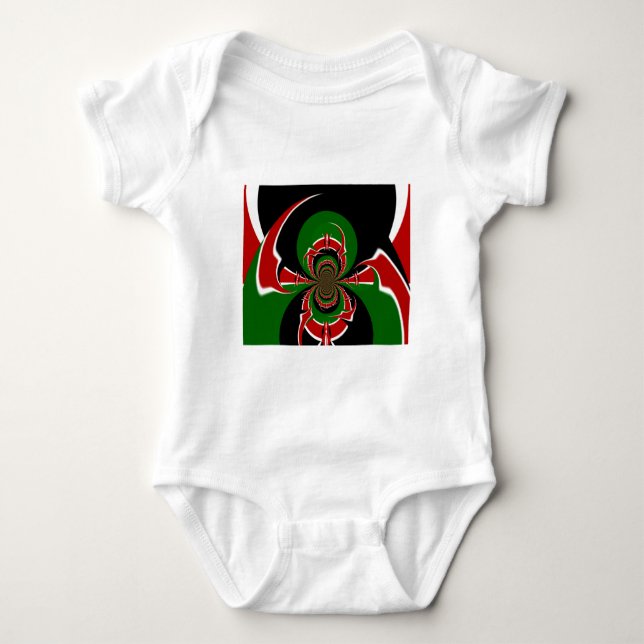 Lebhaftes kenianisches Flaggenmuster: Eine mächtig Baby Strampler (Vorderseite)