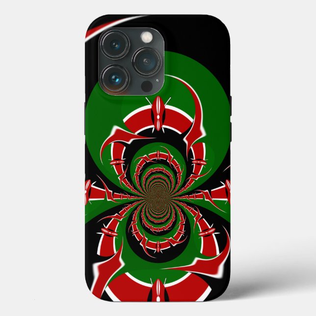Lebhaftes kenianisches Flaggenmuster: Eine mächtig Case-Mate iPhone Hülle (Rückseite)