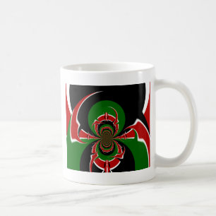 Lebhaftes kenianisches Flaggenmuster: Eine mächtig Kaffeetasse