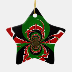Lebhaftes kenianisches Flaggenmuster: Eine mächtig Keramikornament