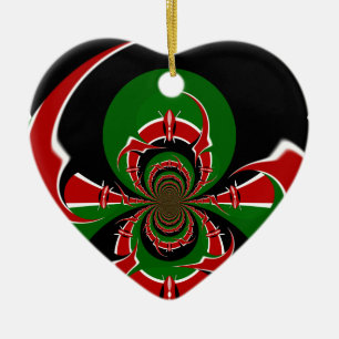 Lebhaftes kenianisches Flaggenmuster: Eine mächtig Keramikornament
