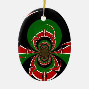 Lebhaftes kenianisches Flaggenmuster: Eine mächtig Keramikornament