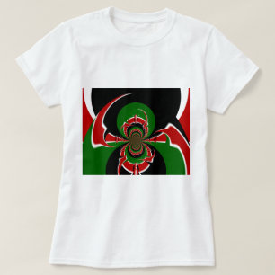 Lebhaftes kenianisches Flaggenmuster: Eine mächtig T-Shirt