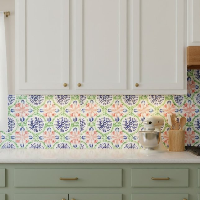 Lebhaftes Korallenblau-grünes Muster Fliese (Von Creator hochgeladen)