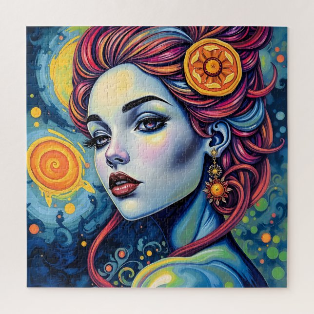 Lebhaftes kosmisches Goddess Portrait Jigsaw Puzzl (Vertikal)