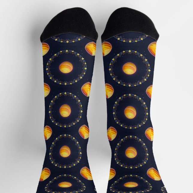 Lebhaftes kosmisches Kunstwerk Socken (Oben)