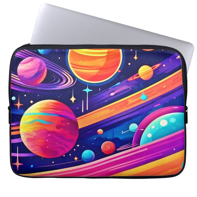 Lebhaftes kosmisches Symphoniedesign Laptopschutzhülle (Vorderseite)