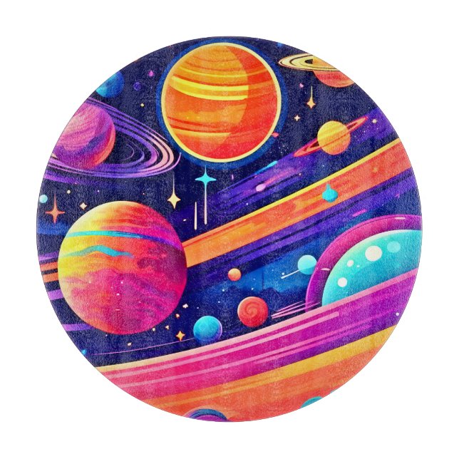Lebhaftes kosmisches Symphoniedesign Schneidebrett (Vorderseite)