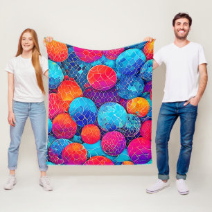 Lebhaftes Kreismuster Fleecedecke