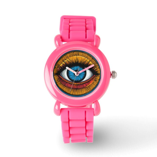 Lebhaftes künstlerisches böse Augendesign Armbanduhr (Vorderseite)