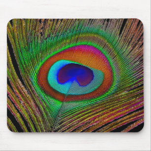 Lebhaftes Kupfer Peacock Feather Mousepad