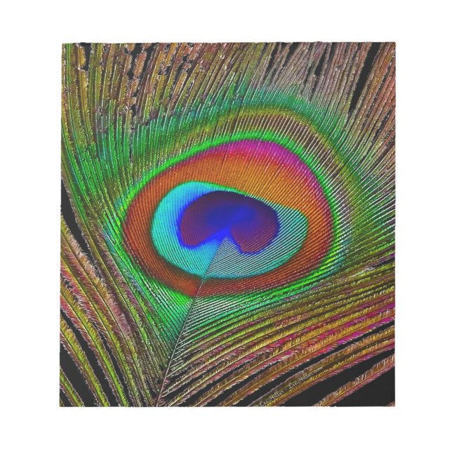 Lebhaftes Kupfer Peacock Feather Notizblock (Vorderseite)
