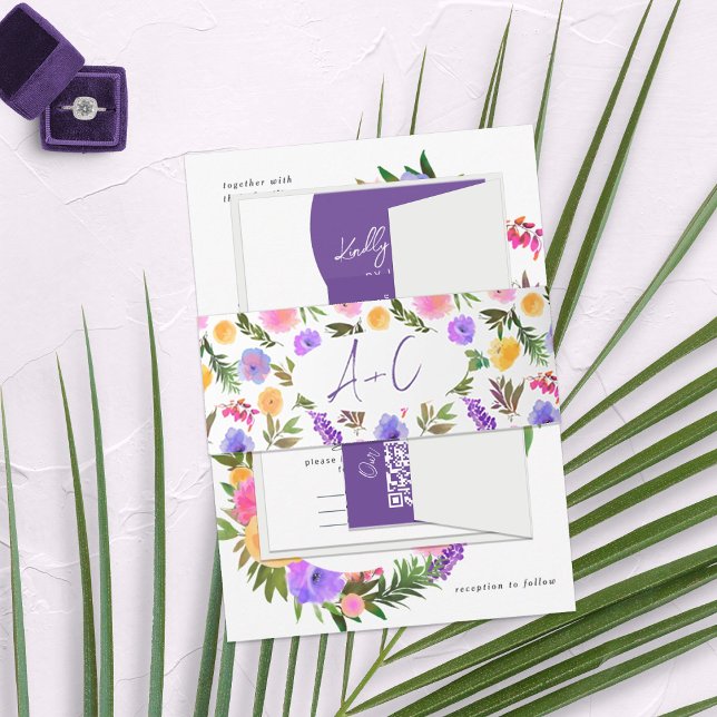 Lebhaftes Lässiges Magenta Violet Gelb Einladungsbanderole (Von Creator hochgeladen)