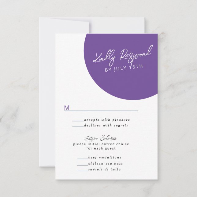Lebhaftes Lässiges Magenta Violet Gelb RSVP Karte (Vorderseite)
