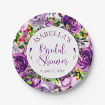 Lebhaftes Lila Brautparty Watercolor Bouquet