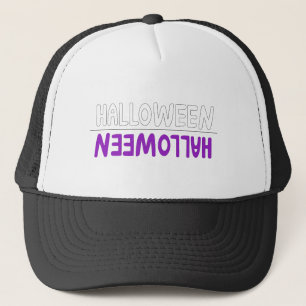 Lebhaftes Lila Halloween-Design mit Fun Vibe Truckerkappe