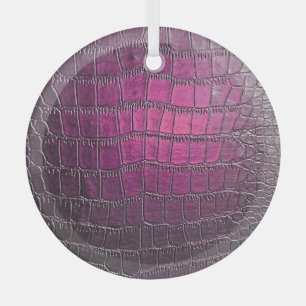 Lebhaftes lila Leder: glänzende Prägung. Ornament Aus Glas