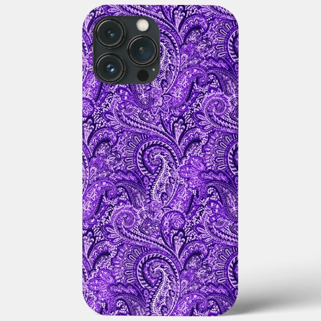 Lebhaftes Lila Paisley Case-Mate iPhone Hülle (Rückseite)