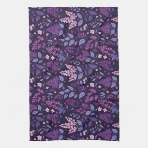 Lebhaftes Lilac Floral Muster Geschirrtuch