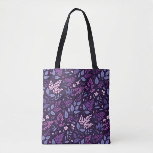 Lebhaftes Lilac Floral Muster Tasche