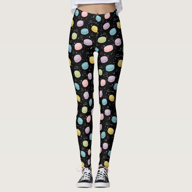 Lebhaftes Macarons-Erlebnis Leggings (Vorderseite)