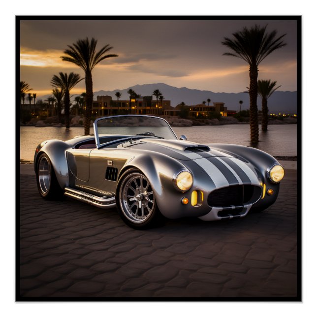 Lebhaftes Matte Race Car Poster - Perfekte Kunst (Vorderseite)