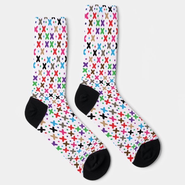Lebhaftes, mehrfarbiges Star-Muster Socken (Rechts)