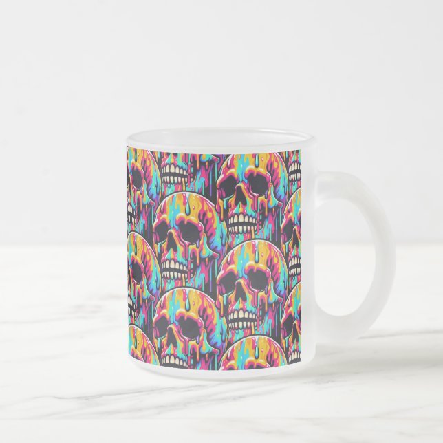 Lebhaftes Melting Skull Mattglastasse (Rechts)