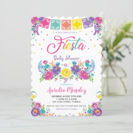 Lebhaftes mexikanisches Blumenfiesta Baby Shower G Einladung