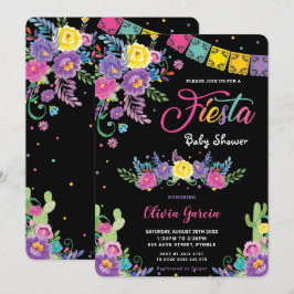 Lebhaftes mexikanisches Blumenfiesta Baby Shower G Einladung