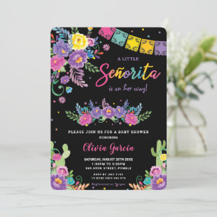 Lebhaftes mexikanisches Floral Señorita Baby Showe Einladung