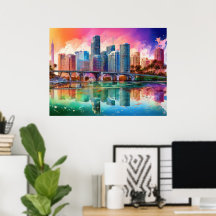 Lebhaftes Miami Abstrakt Art Poster