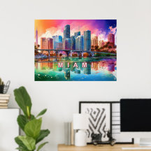 Lebhaftes Miami Abstrakt Art Poster