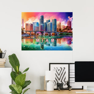 Lebhaftes Miami Abstrakt Art Poster