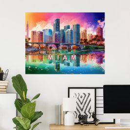 Lebhaftes Miami Abstrakt Art Poster