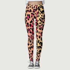 Lebhaftes Miami Style Leopard Druckmuster Leggings