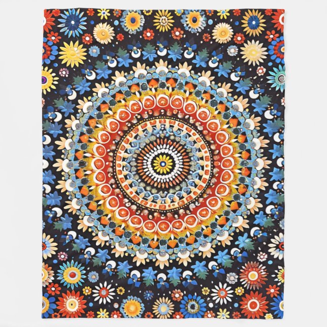 Lebhaftes Millefiori elegantes Muster Fleecedecke (Vorderseite)
