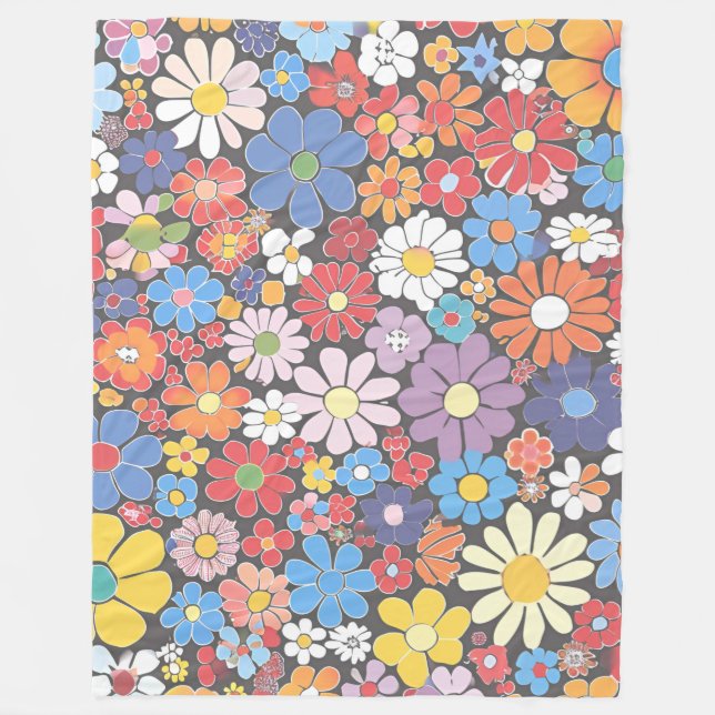Lebhaftes Millefiori elegantes Muster Fleecedecke (Vorderseite)