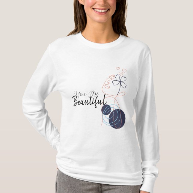 Lebhaftes Minimalistisches Mädchen mit bunten Farb T-Shirt (Vorderseite)