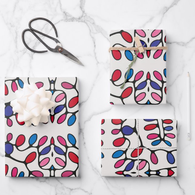 Lebhaftes, modernes Geschenk Geschenkpapier Set (Vorderseite)