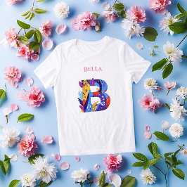 Lebhaftes Monogramm - Buchstabe B | künstlerisches Tri-Blend Shirt