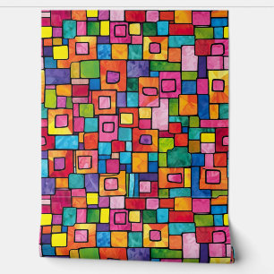 Lebhaftes Mosaikmuster aus Glas Tapete