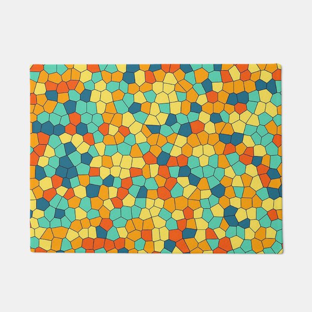 Lebhaftes Mosaikmuster Fußmatte (Vorderseite)