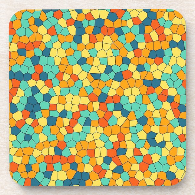 Lebhaftes Mosaikmuster Getränkeuntersetzer (Vorderseite)