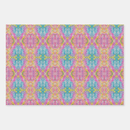 Lebhaftes Multicolor Abstract Design Geschenkpapier Set