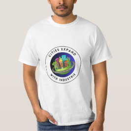 Lebhaftes Multicolor Cityscape Design T-Shirt