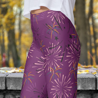 Lebhaftes Muster für Lila Sternexplosion Leggings